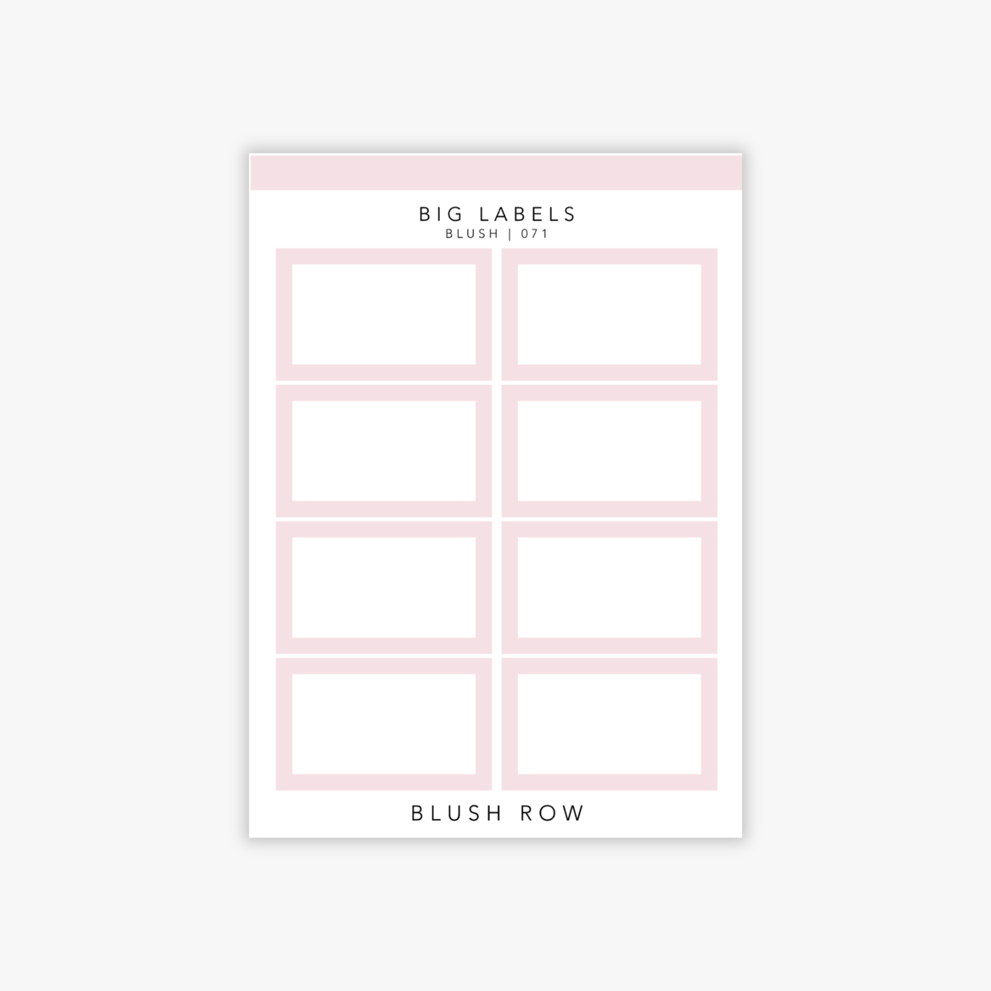 Half box planner stickers in a blush pink shade on a Blush Row sticker sheet.