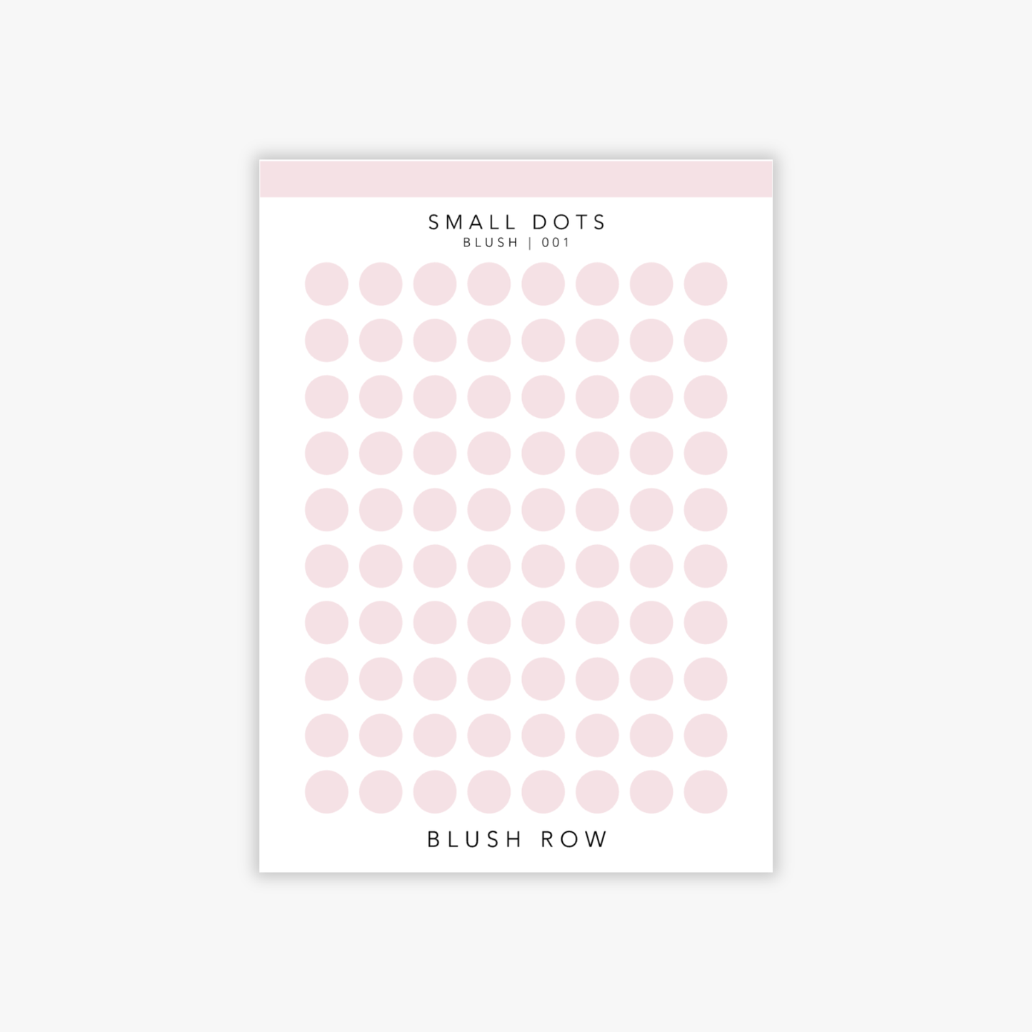 Small dot circle planner stickers in a blush pink shade on a Blush Row sticker sheet.