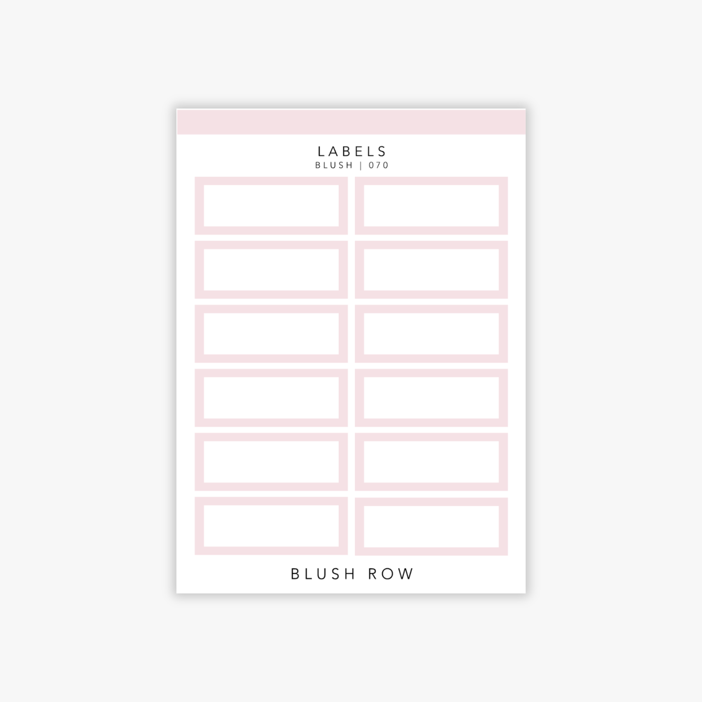 Quarter box planner stickers in a blush pink shade on a Blush Row sticker sheet.