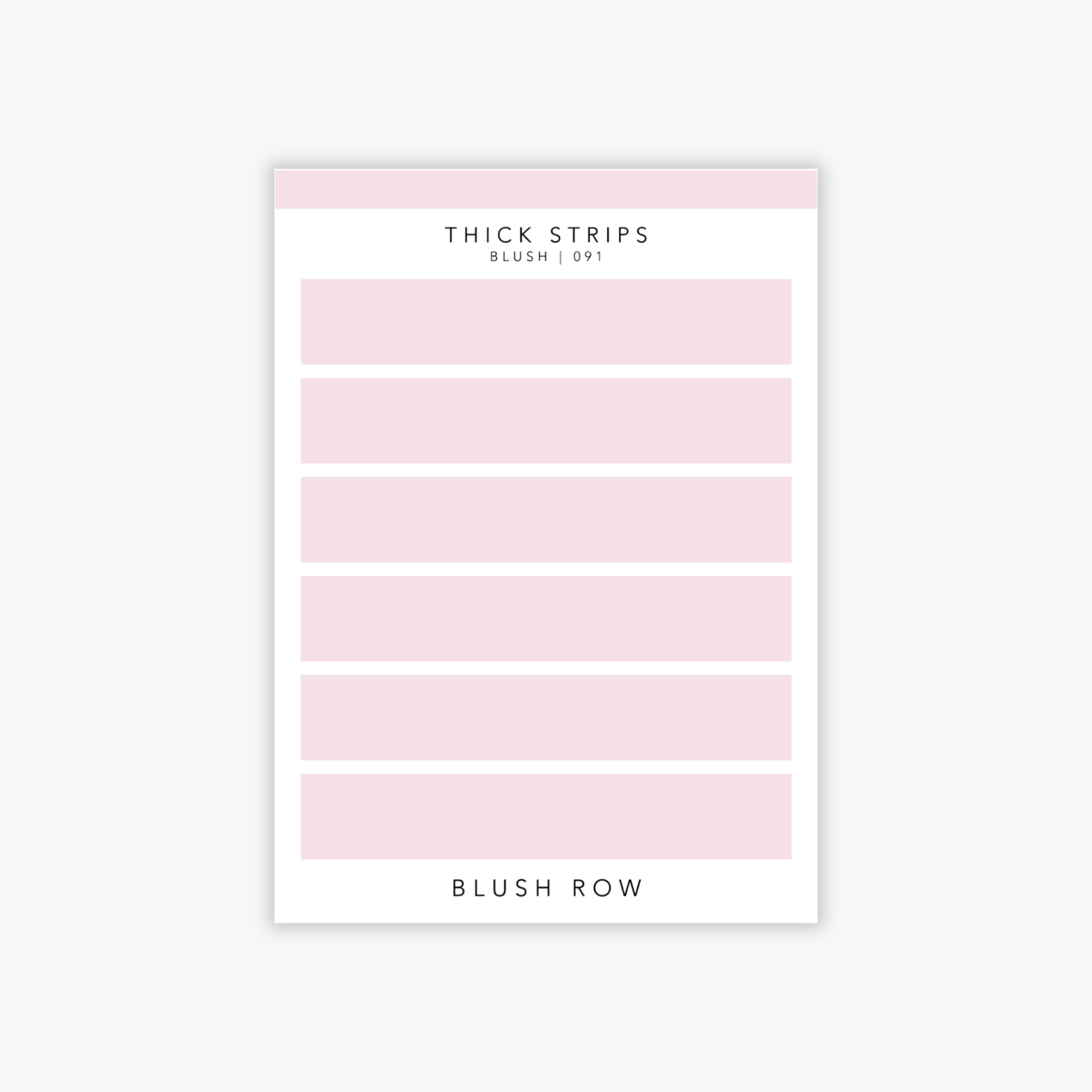 Thick strip planner stickers in a blush pink shade on a Blush Row sticker sheet.