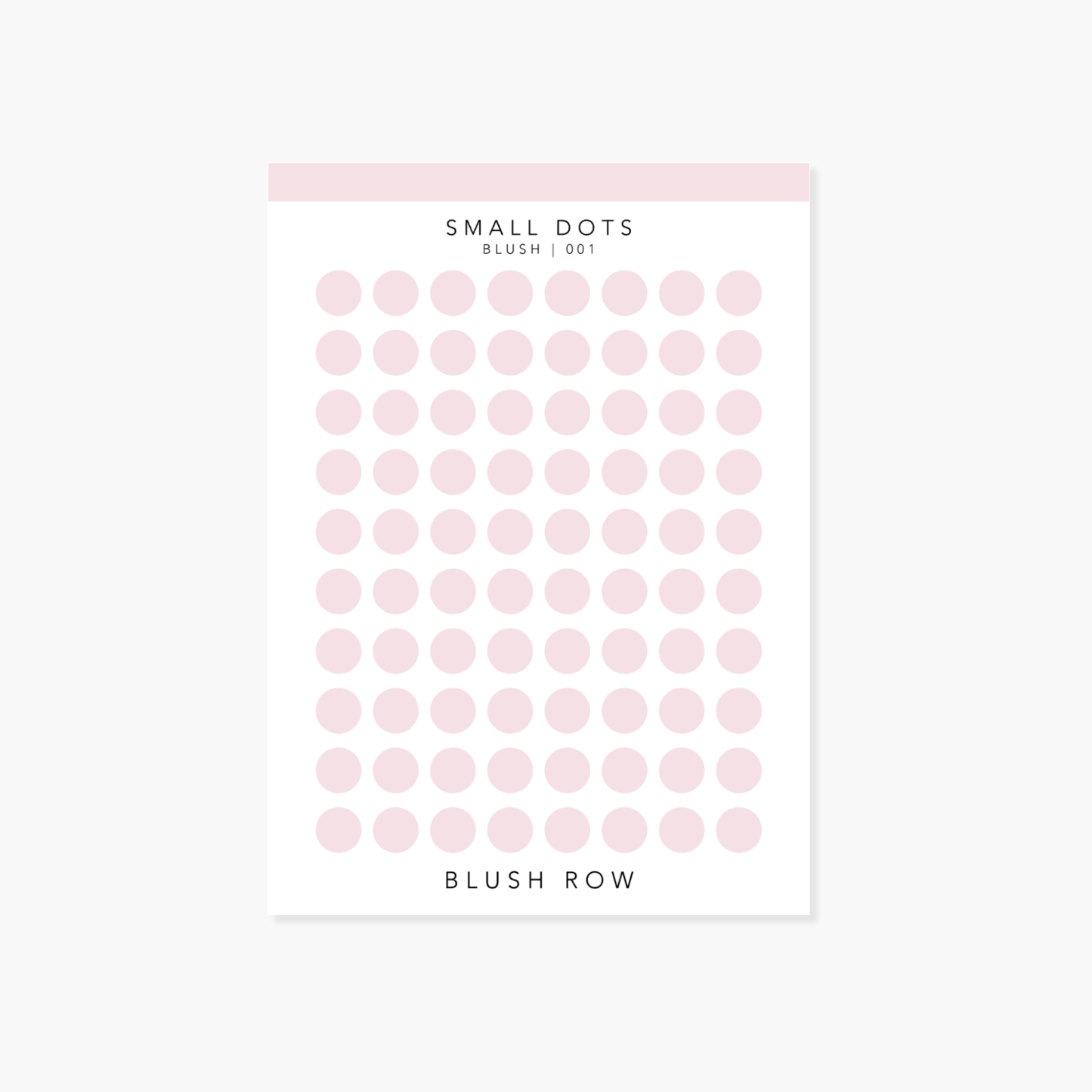 Blush small dot planner stickers on a Blush Row sticker sheet.